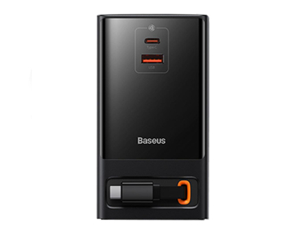 Listwa zasilająca BASEUS Ładowarka sieciowa BASEUS PowerCombo 60W 2AC+1U+1C+Retractable-C 1.5m Black #